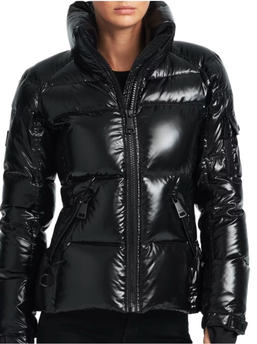 SAM. Women's Shiny Black Quilted Puffer Jacket